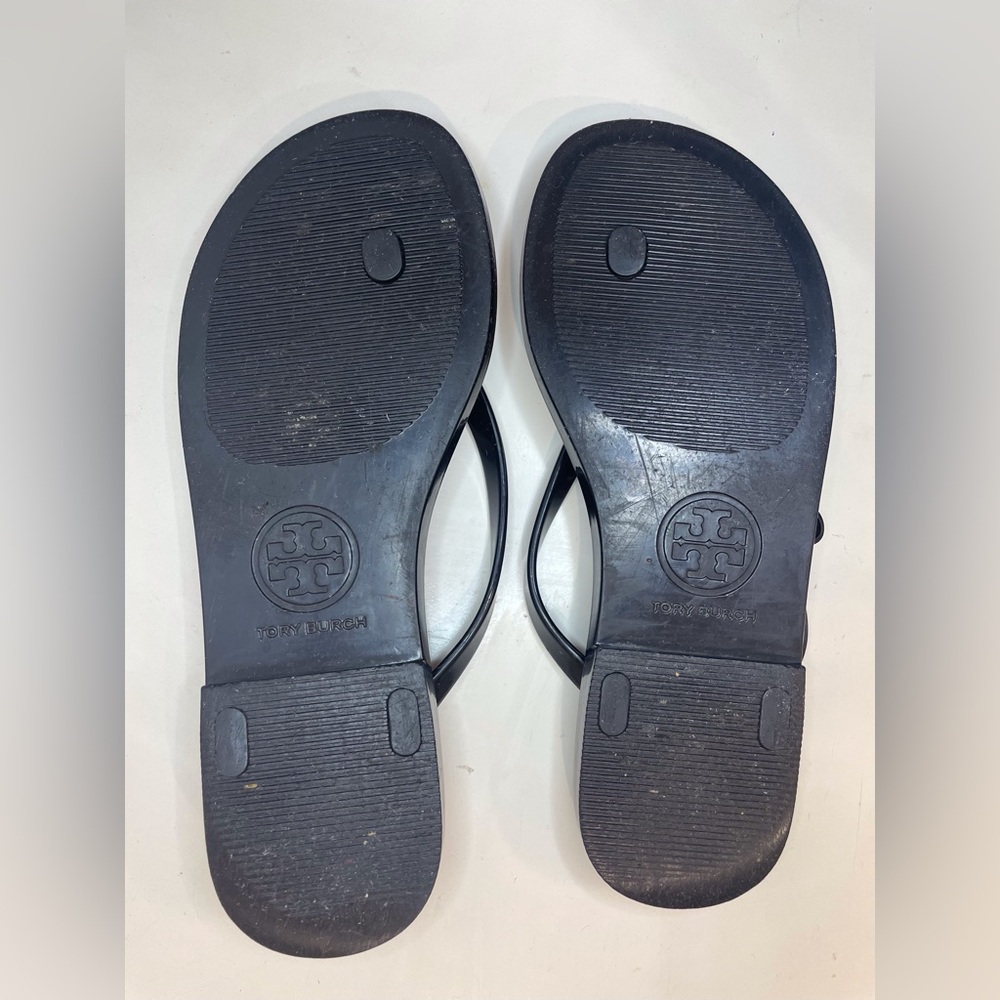 Tory Burch Women’s Jelly Black Minimalist Flip Flops Sandals Size 5.5/6 - Picture 9 of 10